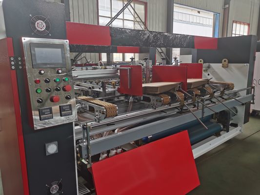 Semi Automatic Carton Folder Gluer Machine 16KW For Two Piece Cardboard MH-3000Z