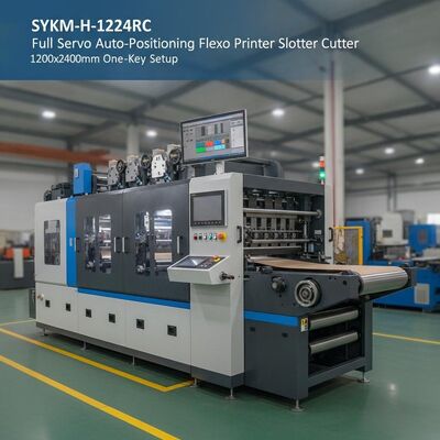 SYKM-H-1224RC Full Servo Auto-Positioning Flexo Printer Slotter Die Cutter 1200x2400mm One-Key Setup